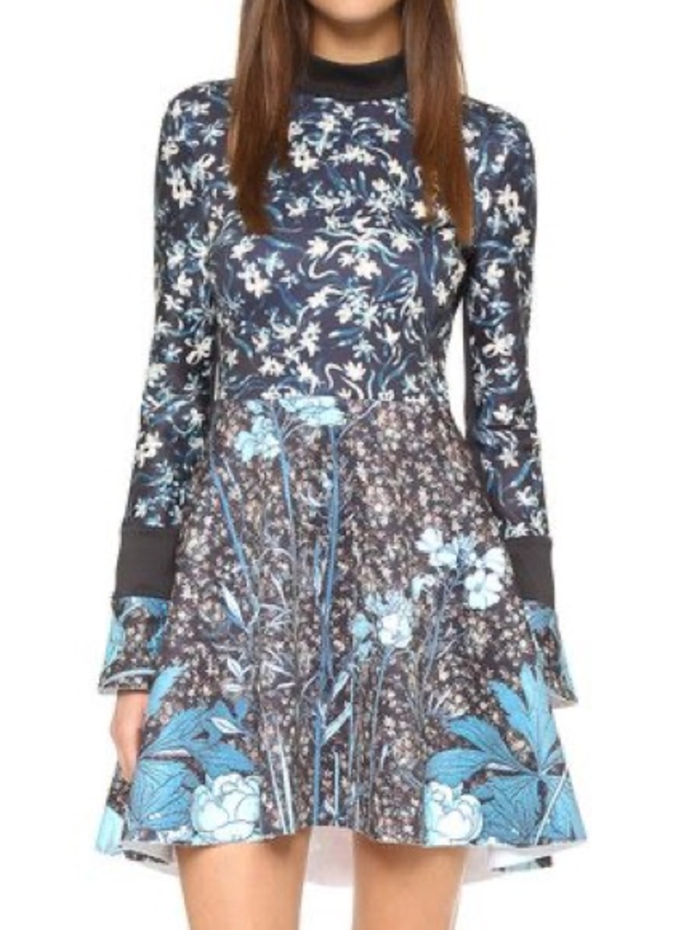 Clover Canyon Bohemian Rhapsody Floral Scuba Fit & Flare Mini Dress S